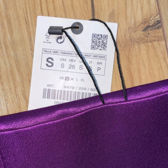 ZARA Satin Skirt - Purple BNWT - Picture 3 of 5